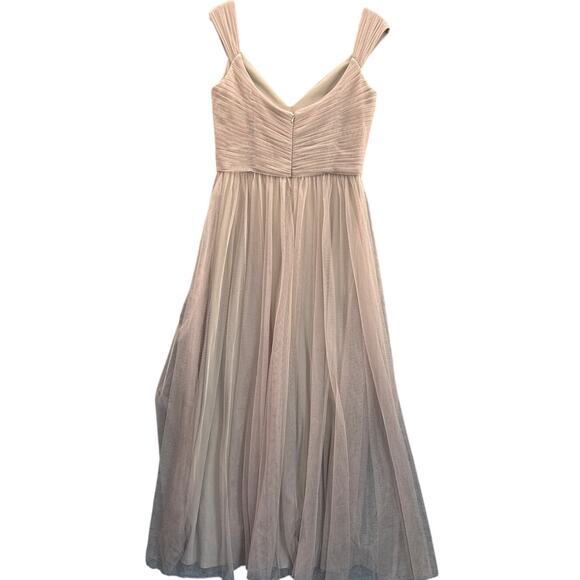 Sorella Vita Champagne Blush Tulle Maxi Bridesmaid Dress Evening Gown Women 16 - Picture 5 of 10